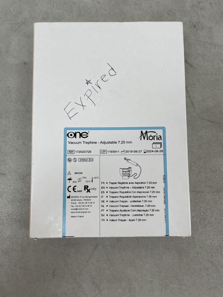 17202D725 - MORIA - Vacuum Trephine - Adjustable  7.25mm  , (BX/1) - ( Expiry Date: 2024-08-26 )