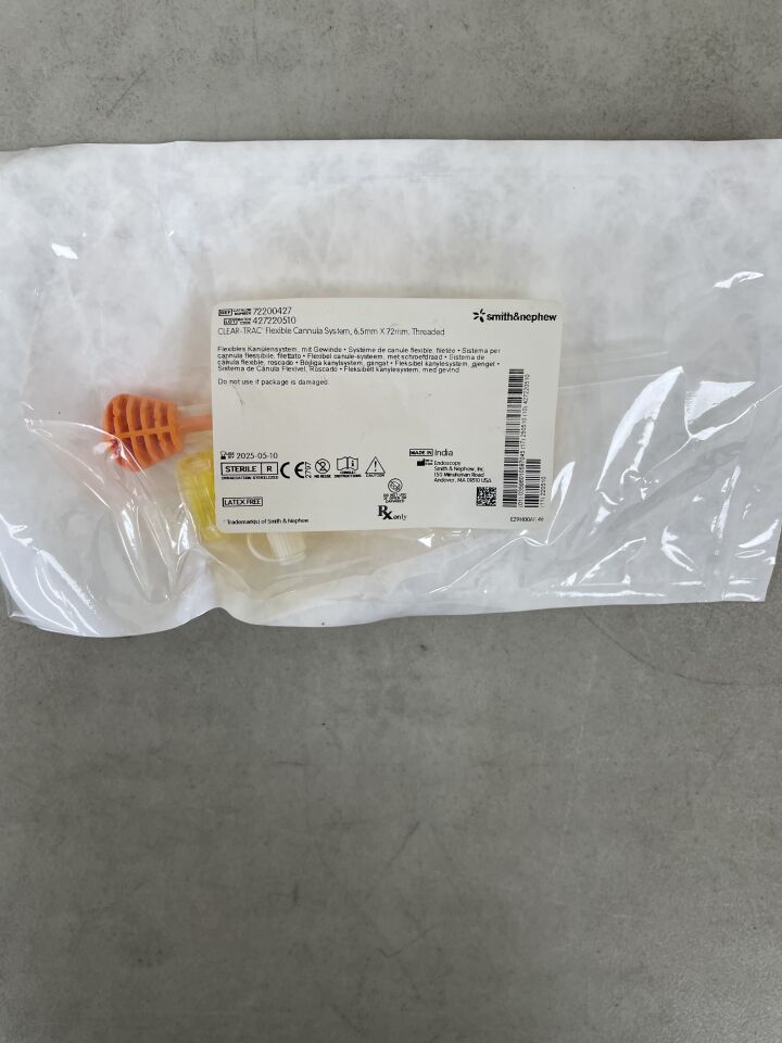 72200427 - SMITH & NEPHEW - Clear-Trac Flexible Threaded Cannula with Obturator: 6.5mm x 72mm, (EA)