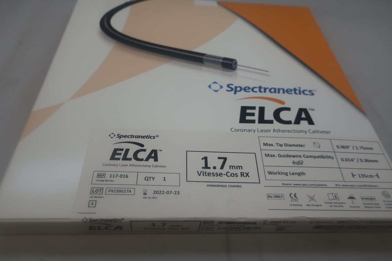117-016 - SPECTRANETICS - 1.7mm vitesse-cos rx elca coronary laser atherectomy catheter, 135cm, (BX/1) - ( Expiry Date: 2024-04-28 )