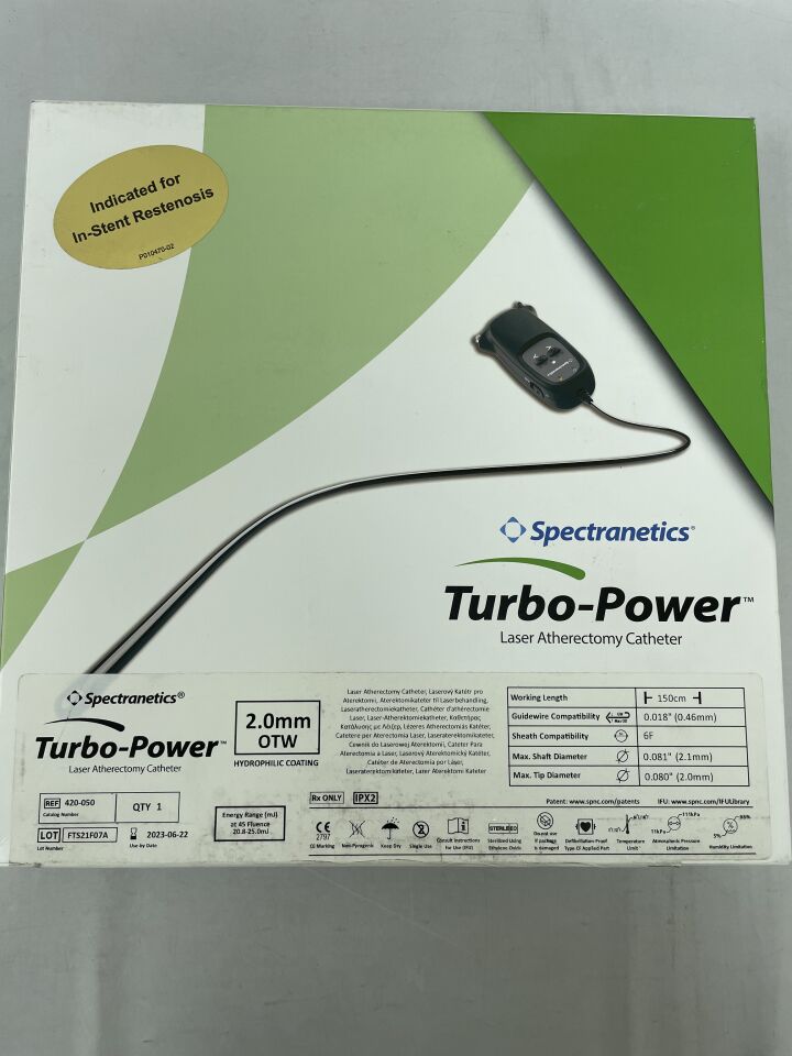 420-050 - SPECTRANETICS - Turbo-Power Laser Atherectomy Catheter - OTW - 2.0mm x 150cm, (BX/1) - ( Expiry Date: 2023-05-18 )