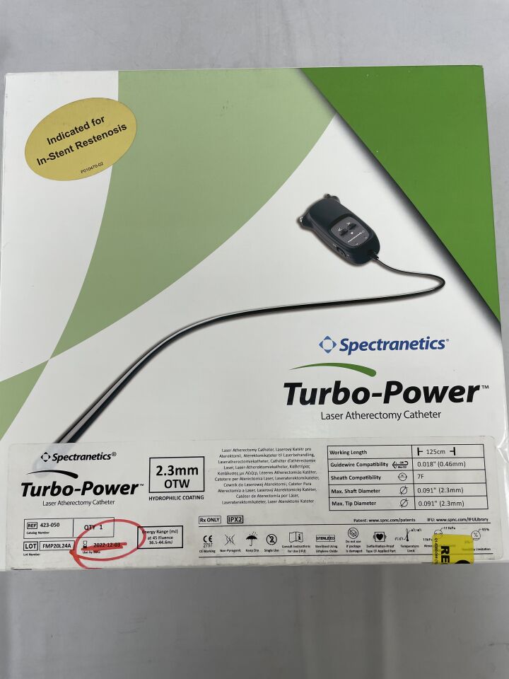423-050 - SPECTRANETICS - 2.3mm otw turbo-power laser atherectomy catheter, 125cm, (BX/1) - ( Expiry Date: 2022-12-03 )