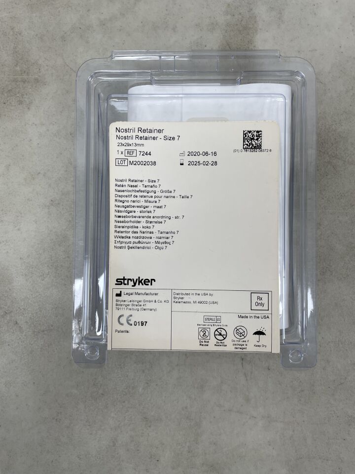 7244 - STRYKER - Nostril Retainer - Size 7, (EA) - ( Expiry Date: 2025-02-28 )