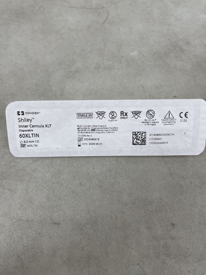60XLTIN - COVIDIEN - Shiley 內套管 XLT 6.0mm，（EA）-（有效期至：2029-06-01）