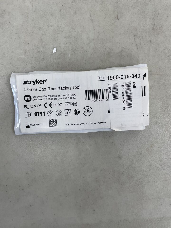 1900-015-040 - STRYKER - Egg Resurfacing Tool, 4 mm, (EA) - ( Expiry Date: 2025-03-01 )