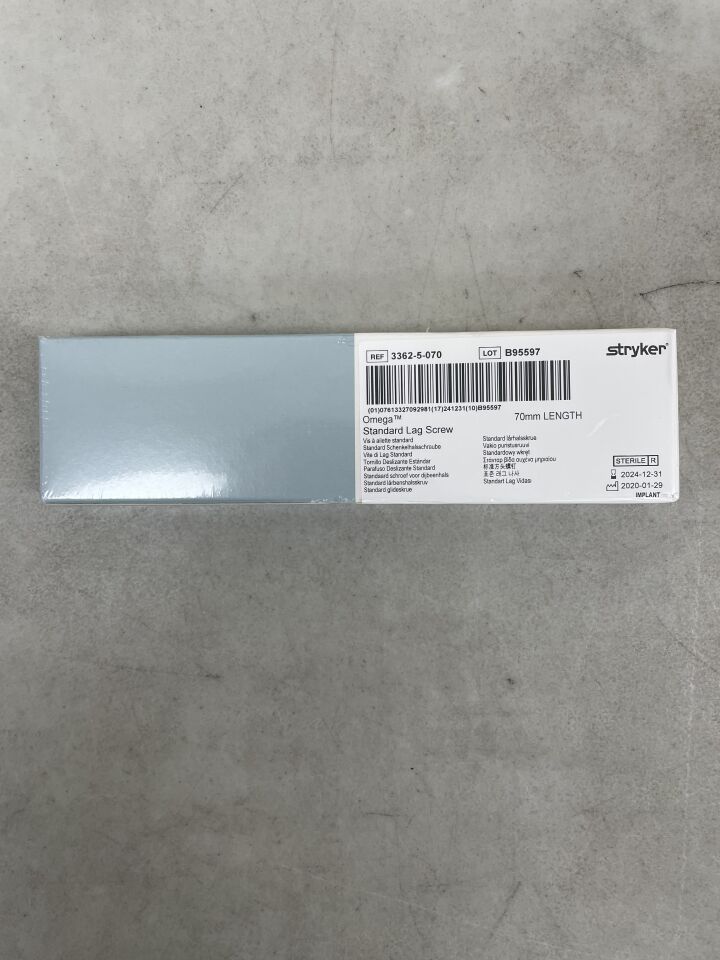3362-5-070 - STRYKER - Omega + Plus Standard Lag Screw 13mm x 70mm, (BX/1) - ( Expiry Date: 2024-12-31 )