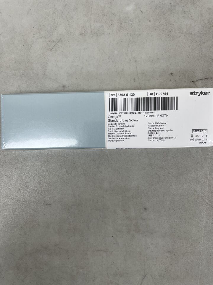 3362-5-120 - STRYKER - Omega + Plus Standard Lag Screw 13mm x 120mm, (BX/1) - ( Expiry Date: 2024-01-31 )