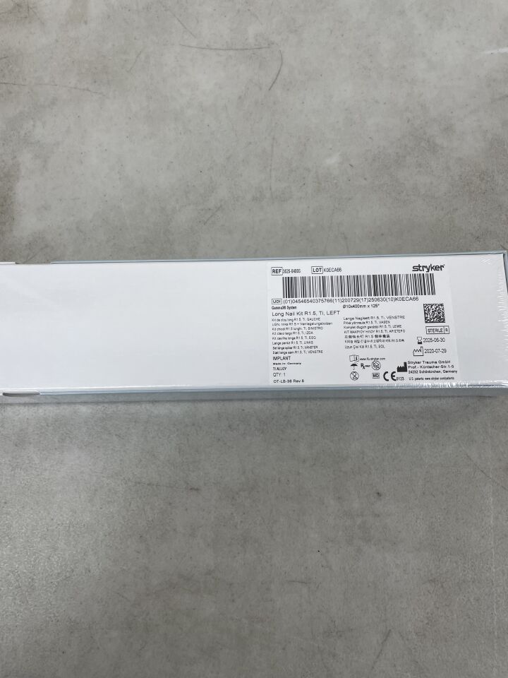 3525-0400S - STRYKER - Gamma3 System Long Nail Kit, R1.5, Ti, Left, 10 x 400mm x 125 Degree, (BX/1) - ( Expiry Date: 2025-06-30 )