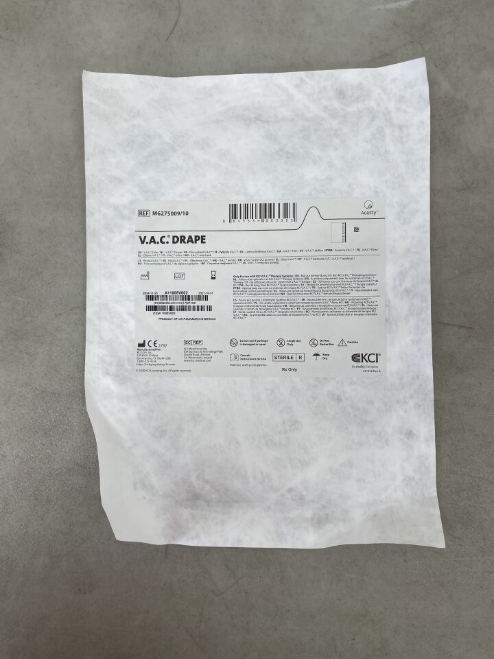 M6275009 - KCI - V.A.C. Drape: 30.5cm x 26cm - Negative Pressure Wound Therapy, NPWT, (EA) - ( Expiry Date: 2027-10-31 )