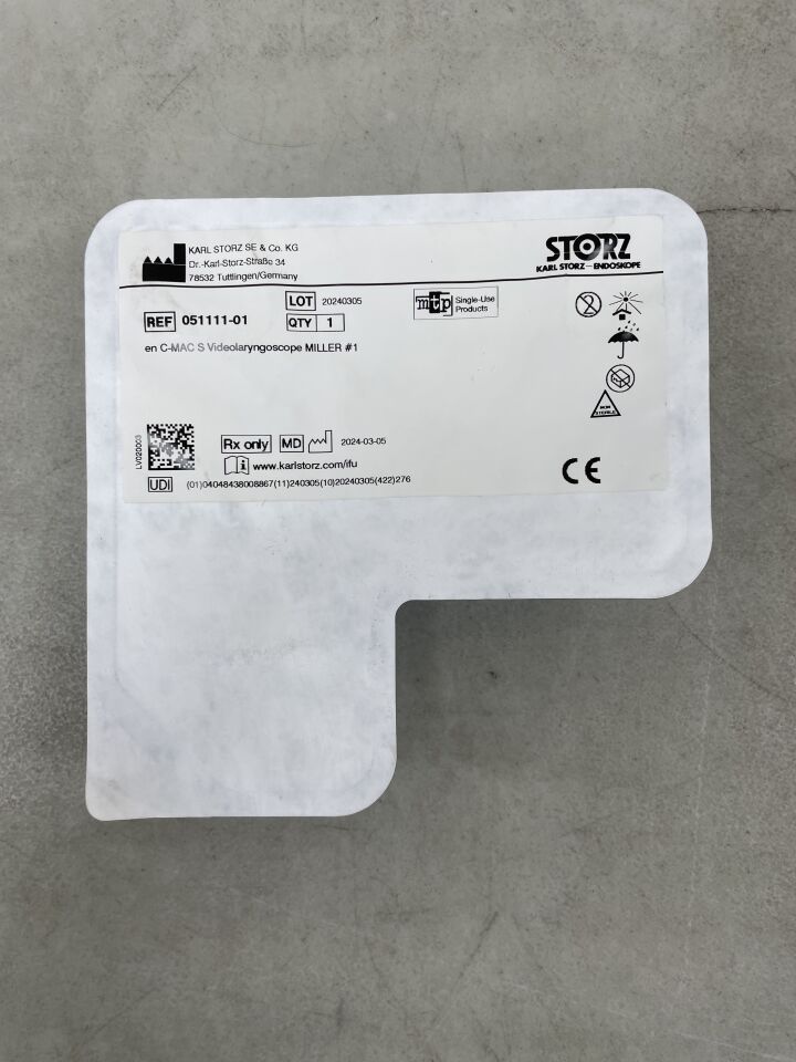 051111-01  -  STORZ  -  C-MAC S Video Laryngoscope Miller 1 , ( EA )  -  ( Expiry Date : 2099-12-31 )