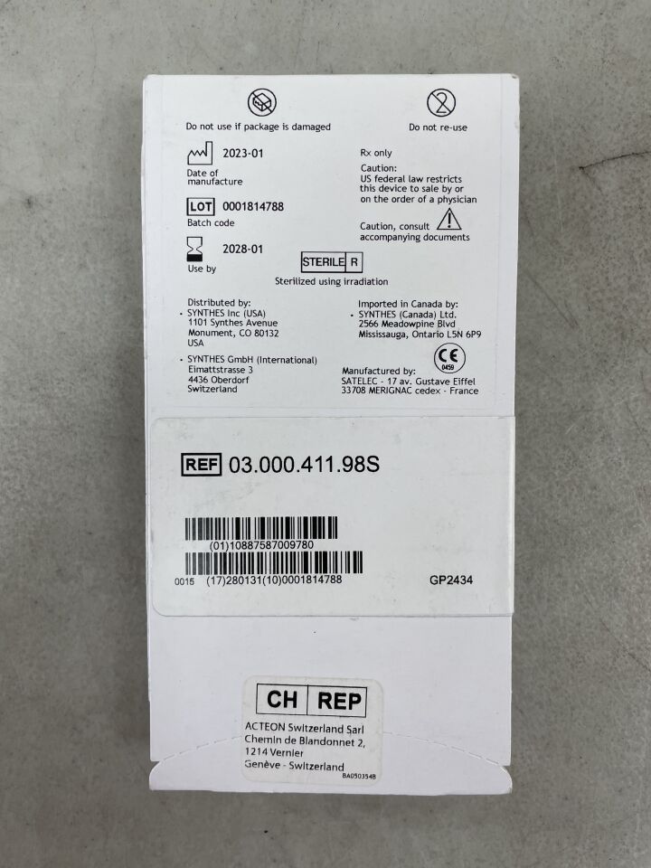 03.000.411.98S - SYNTHES - Sinus Lift For Piezoelectric System, 22.9 x 10.1 x 5mm, (EA) - ( Expiry Date: 2028-01-31 )
