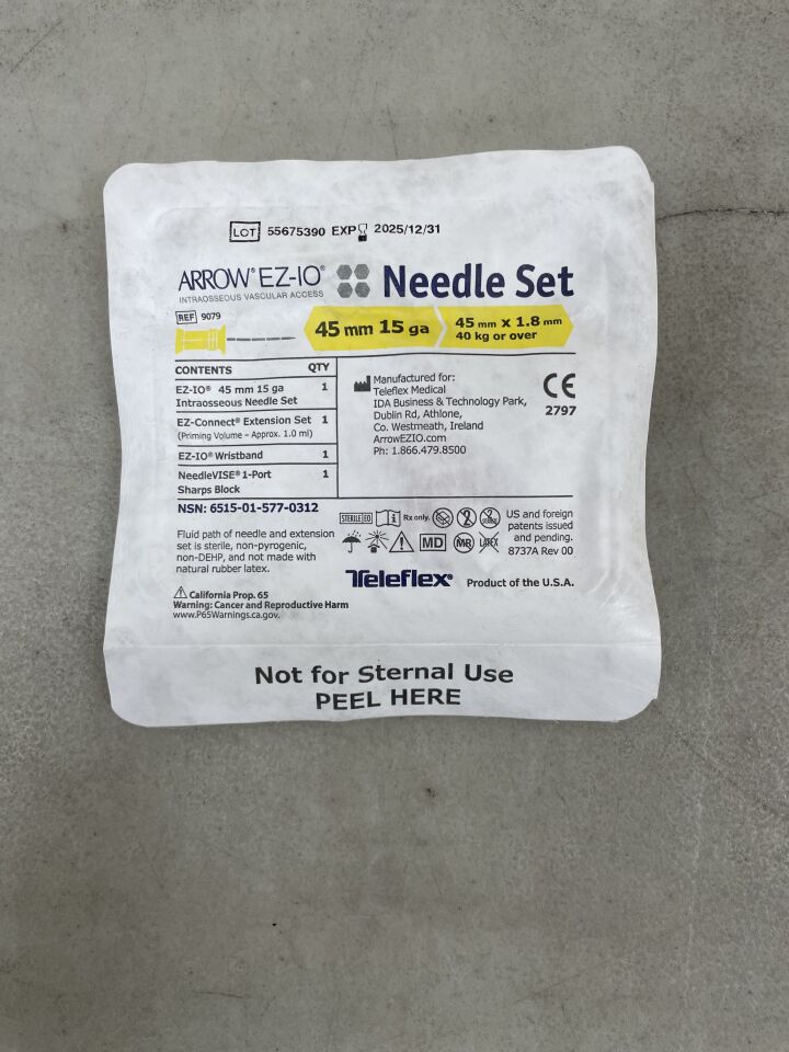 9079 - TELEFLEX - Arrow EZ-IO 針頭套裝 45mm x 15G，（EA）-（有效期限至：2025-12-31）