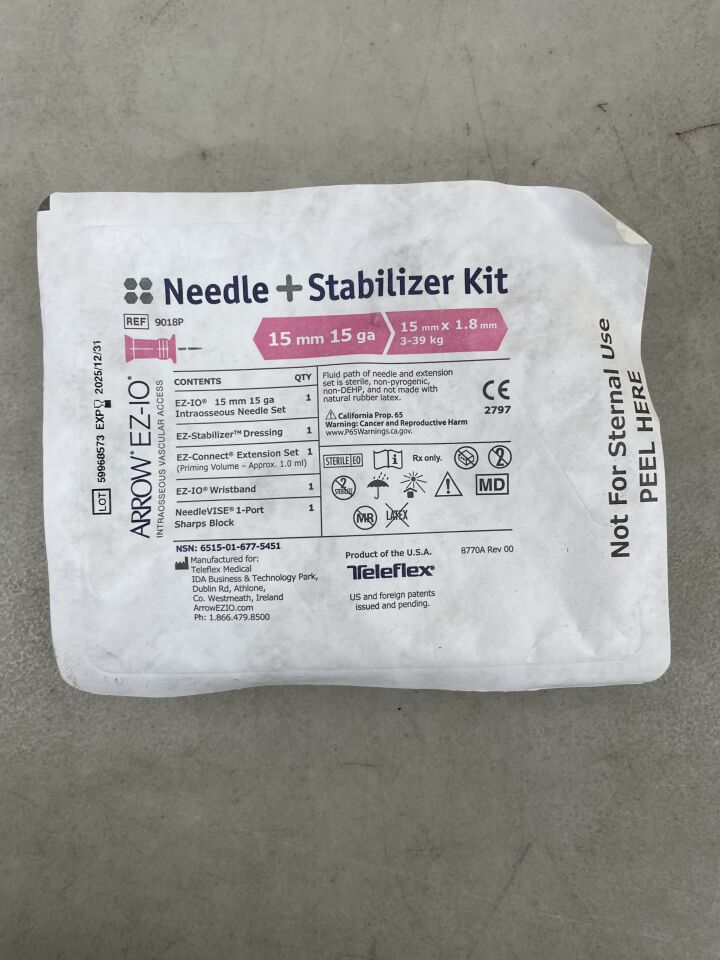 9018P - TELEFLEX - arrow ez-io 針頭 + 穩定器組 15mm x 15g，（EA）-（有效期限至：2025-12-31）