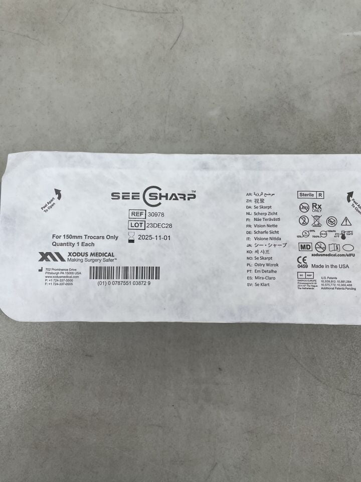 30978 - XODUS MEDICAL - See Sharp (solo para trócares de 150 mm), (unidades) - (Fecha de caducidad: 01/11/2025)