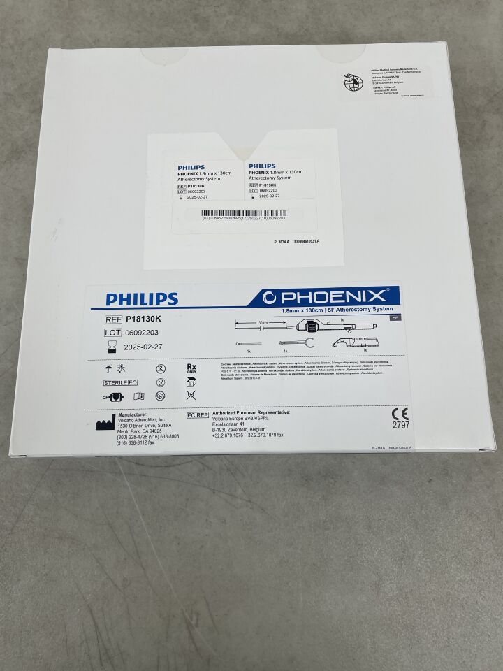 P18130K - VOLCANO - Phoenix Atherectomy Tracking Catheter System 1.8mm x 130cm, (BX/1) - ( Expiry Date: 2025-02-27 )