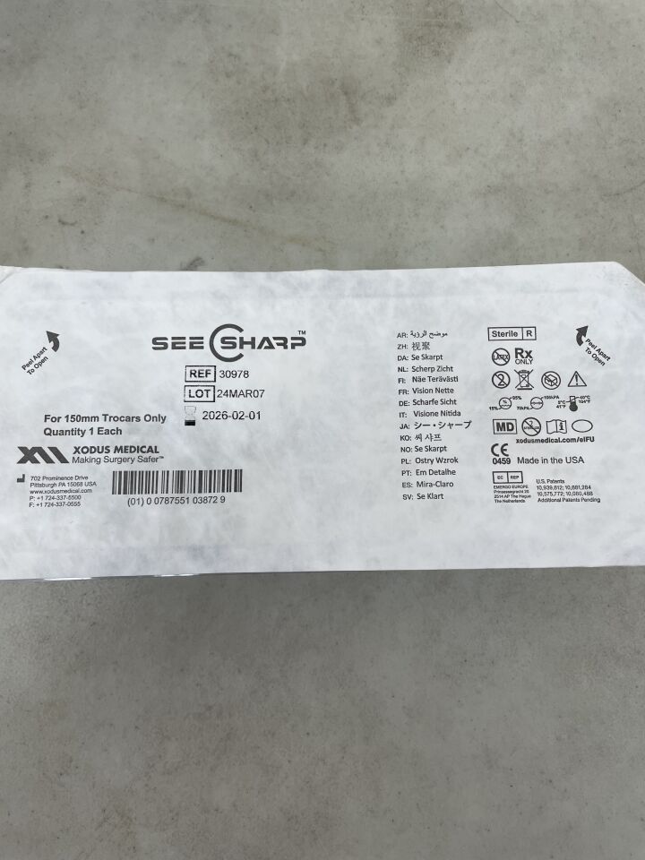 30978 - XODUS MEDICAL - See Sharp (Solo para trócares de 150 mm) (unidades) - (Fecha de caducidad: 01/02/2026)
