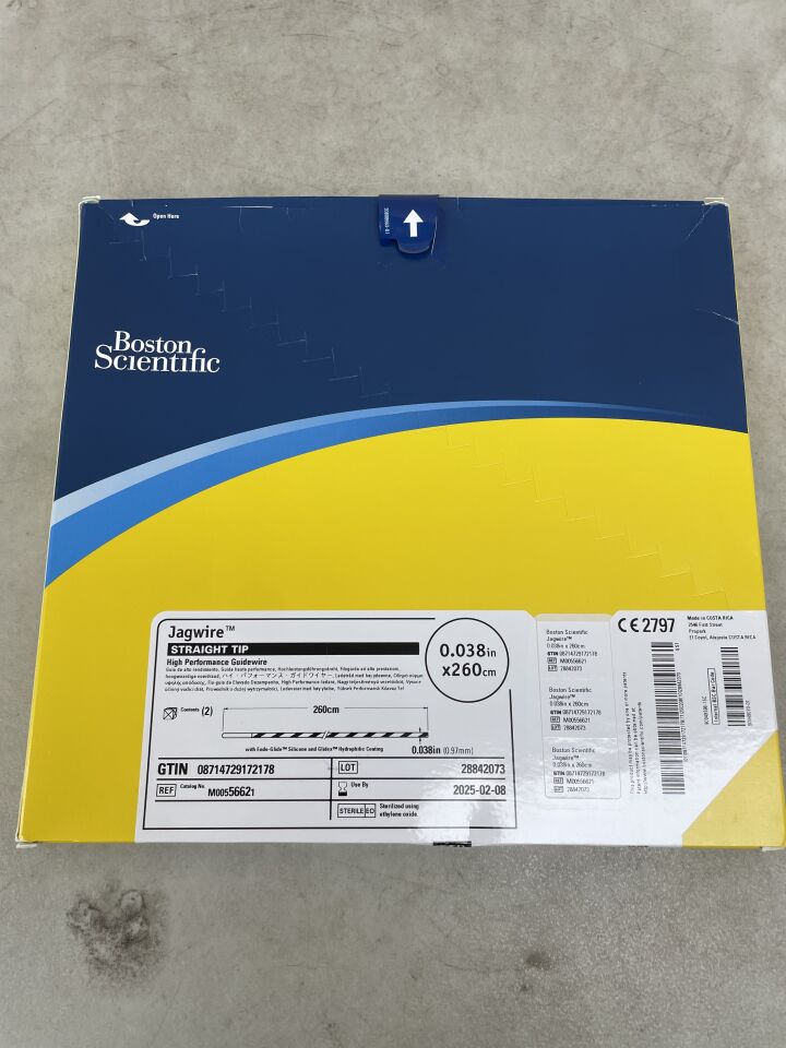 5662 - BOSTON SCIENTIFIC - Jagwire High Performance Guidewire - Straight Tip - .038" x 260cm, (BX/2) - ( Expiry Date: 2025-02-08 )