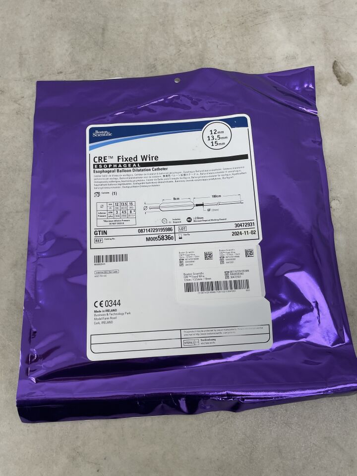 5836 - BOSTON SCIENTIFIC - CRE Fixed Wire Balloon Dilatation Catheter - Esophageal - 12mm x 13.5mm x 15mm, (EA) - ( Expiry Date: 2024-11-02 )