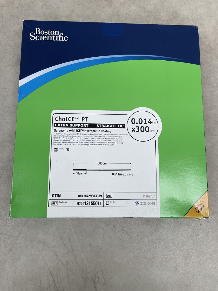1215501 - BOSTON SCIENTIFIC - ChoICE PT Guidewire - ICE Hydrophilic Coating - Extra Support, Straight Tip - .014" x 300cm, (BX/1) - ( Expiry Date: 2025-04-10 )