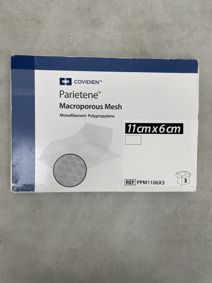 PPM1106X3 - COVIDIEN - Parietene Macroporous Mesh, 11cm X 6cm, (BX/3) - ( Expiry Date: 2025-06-30 )