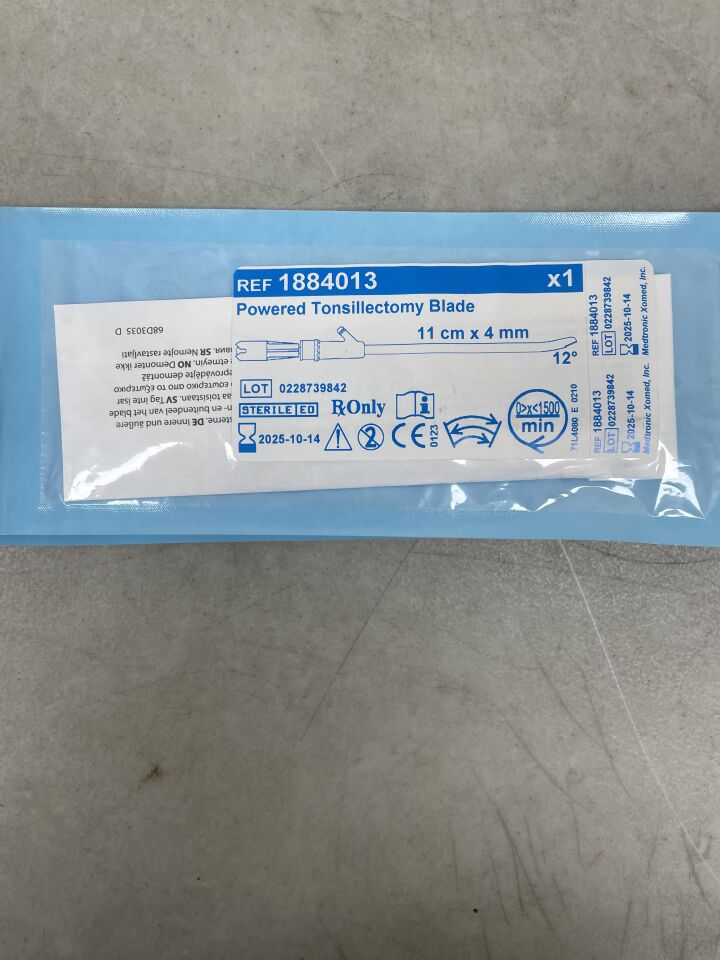 1884013 - MEDTRONIC - Medtronic Tonsillectomy Blade, 4 mm dia. x 11 cm Length, 12° Angle, () - ( Expiry Date: 2024-06-26 )