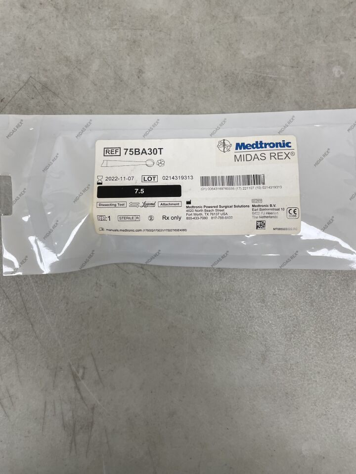 75BA30T - MEDTRONIC - Midas Rex Legend SymmeTRI, Ball Fluted 7.5cm, 3mm, (EA) - ( Expiry Date: 2022-11-07 )