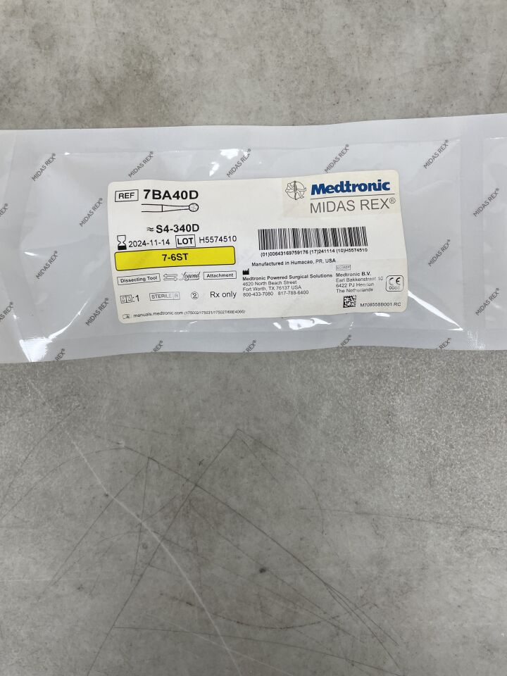 7BA40D - MEDTRONIC - Midas Rex Legend Diamond Ball Cutting Burr, 4 mm Head Diameter, 7 cm Shaft Length, (EA) - ( Expiry Date: 2024-11-14 )