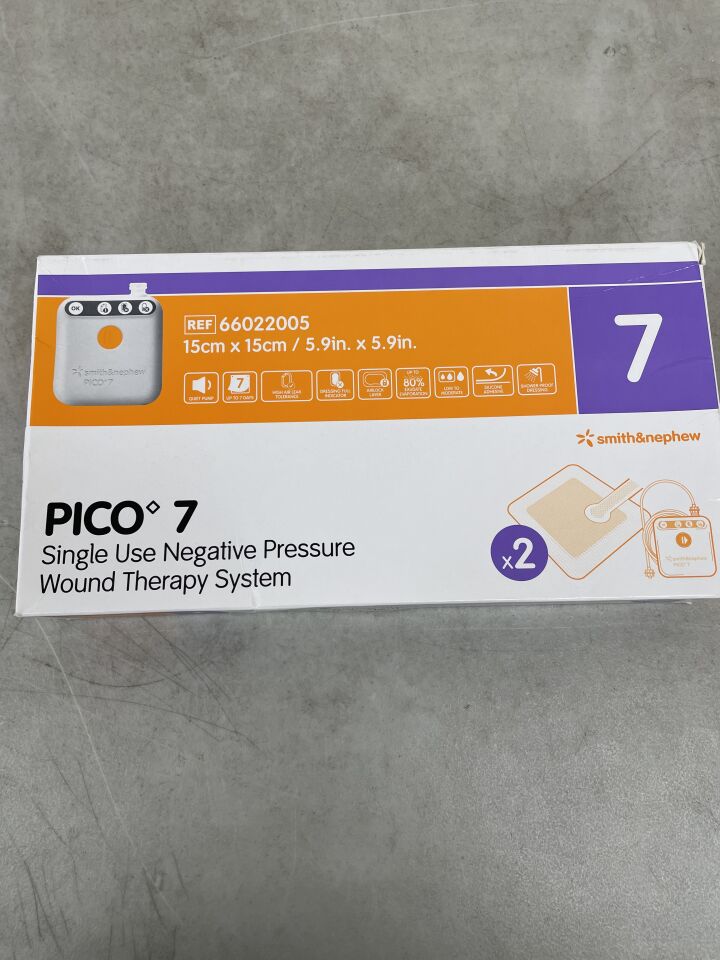 66022005 - SMITH & NEPHEW - PICO 7 NPWT System w/Two Dressings, 15cm x 15cm - Negative Pressure Wound Therapy, NPWT, (BX/1) - ( Expiry Date: 2024-11-01 )