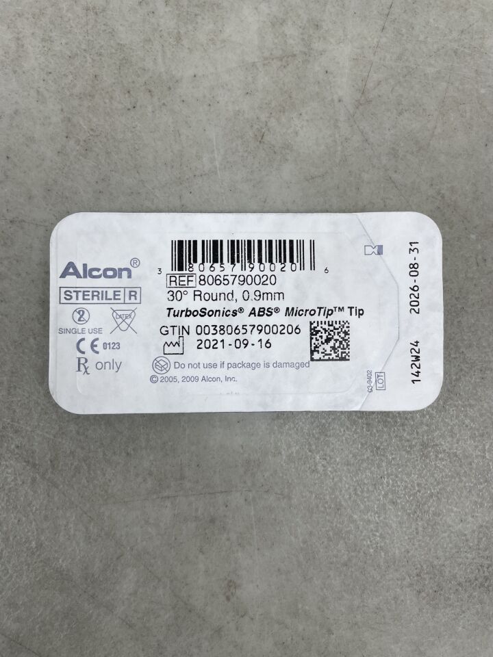 8065790020 - ALCON - TurboSonics ABS MicroTip 30 Degree Round, 0.9mm, (EA) - ( Expiry Date: 2026-08-31 )