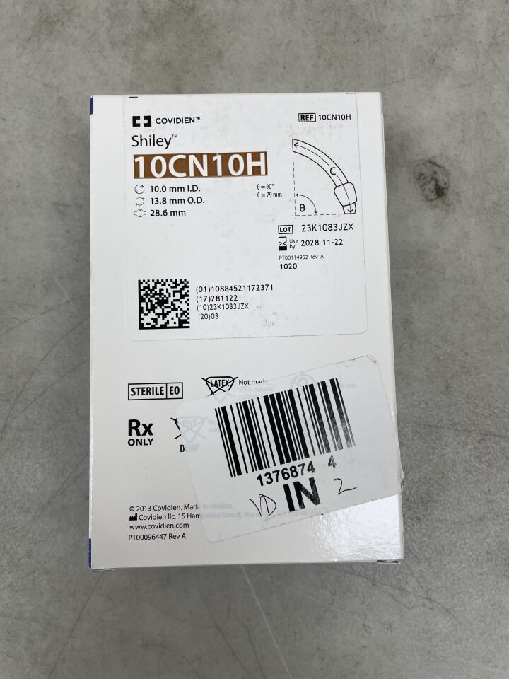 10CN10H - COVIDIEN - Tubo de traqueotomía flexible Shiley con balón TaperGuard, DIC de 9,5 mm, (caja/1) - (Fecha de caducidad: 22/11/2028)