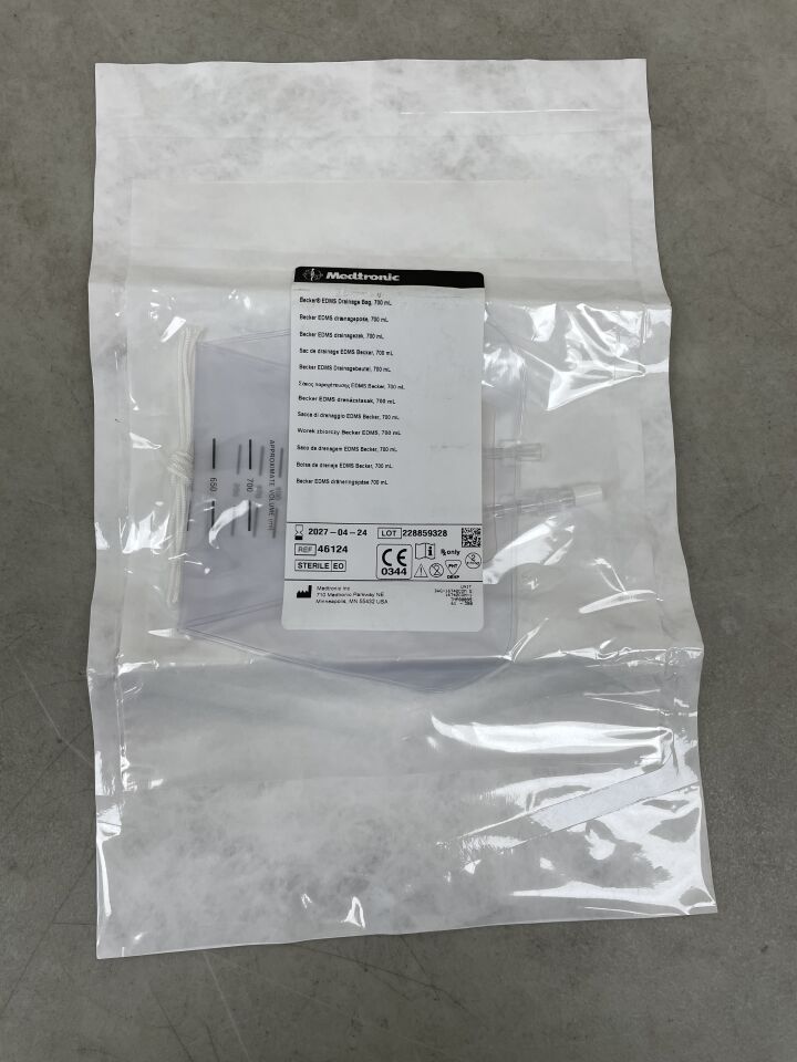46124  -  MEDTRONIC  -  Becker EDMS Drainage Bag, 700ml , ( EA )  -  ( Expiry Date : 2027-04-24 )