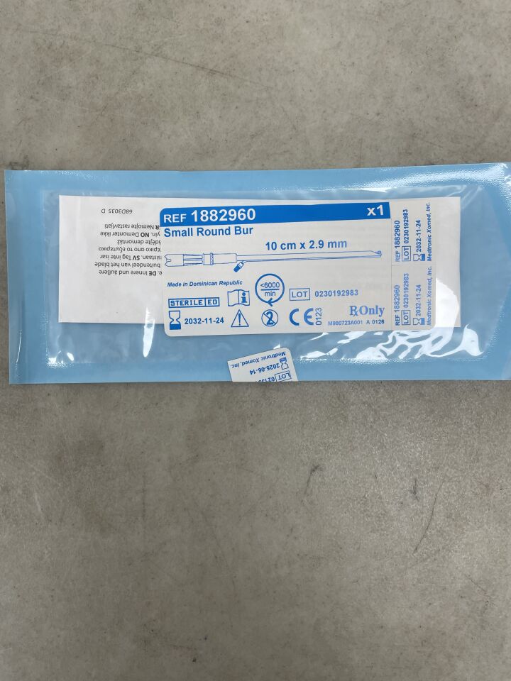 1882960  -  MEDTRONIC  -  Pediatric Round Bur 2.9mm Irrigated , ( EA )  -  ( Expiry Date : 2032-11-24 )