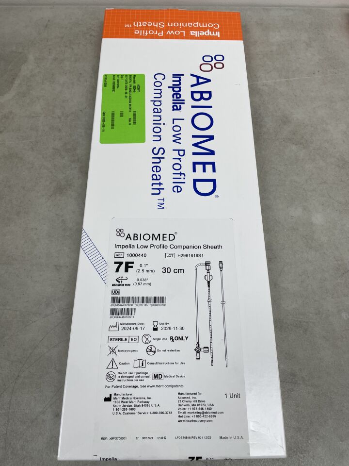 1000440 - MERIT MEDICAL - Impella 低輪廓伴侶套 - 7Fr x 30cm，（BX/1）-（有效期限：2026-11-30）