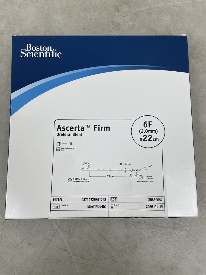 145645  -  BOSTON SCIENTIFIC  -  Ascerta Firm Ureteral Stent 6F x 22cm , ( BX/1 )  -  ( Expiry Date : 2026-01-15 )