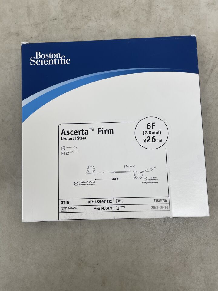 145647  -  BOSTON SCIENTIFIC  -  ascerta firm ureteral stent 6f x 26cm , ( BX/1 )  -  ( Expiry Date : 2026-06-14 )
