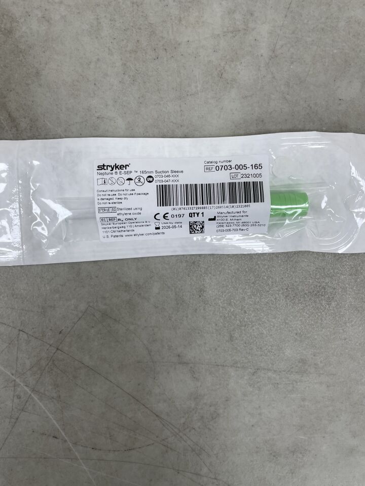 0703-005-165  -  STRYKER  -  Neptune Suction Sleeve 165mm , ( EA )  -  ( Expiry Date : 2026-05-14 )