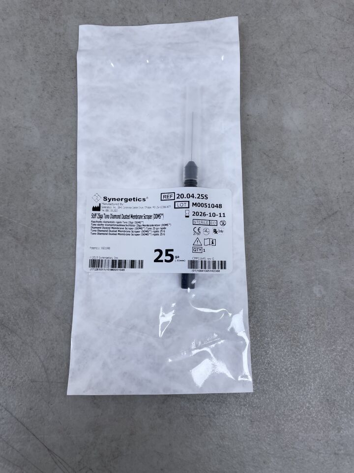 20.04.25S  -  SYNERGETICS  -  25G Stiff Tano Diamond Dusted Membrane Scraper , ( EA )  -  ( Expiry Date : 2026-10-11 )