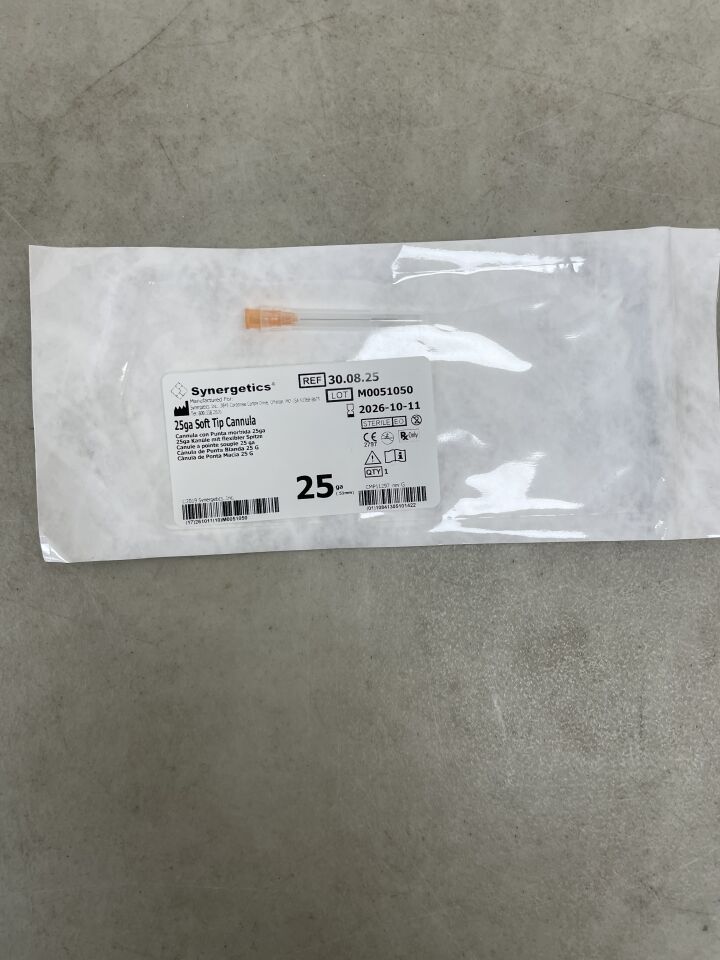 30.08.25  -  SYNERGETICS  -  25G Soft Tip Cannula , ( EA )  -  ( Expiry Date : 2026-10-11 )