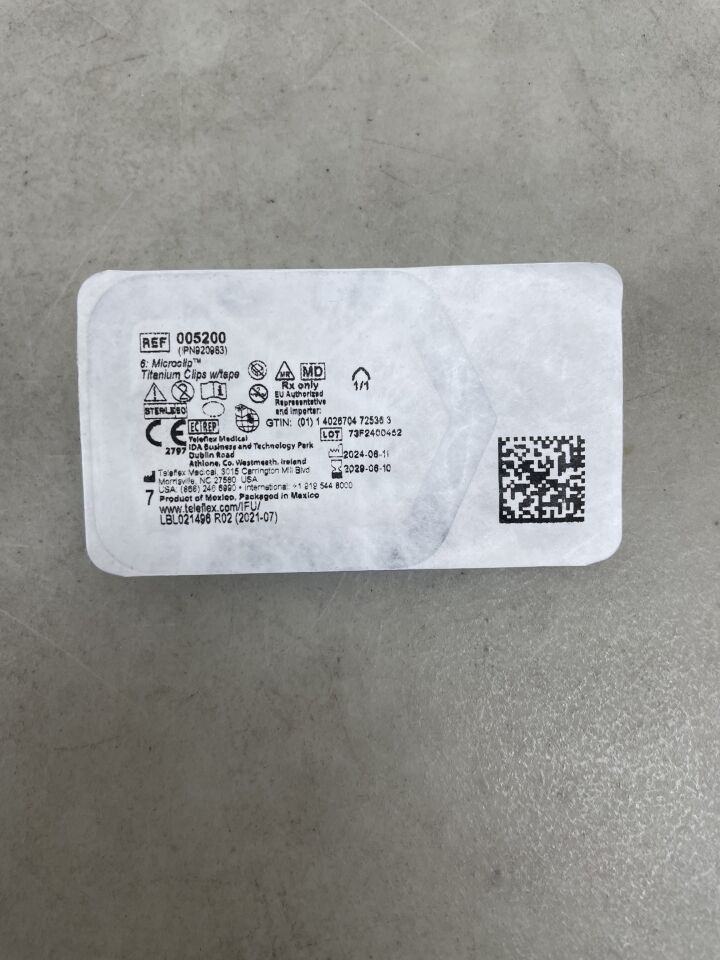 5200 - TELEFLEX - Weck Horizo​​n 鈦合金結紮夾：MicroClip，6 個，（EA）-（有效期至：2029-06-10）