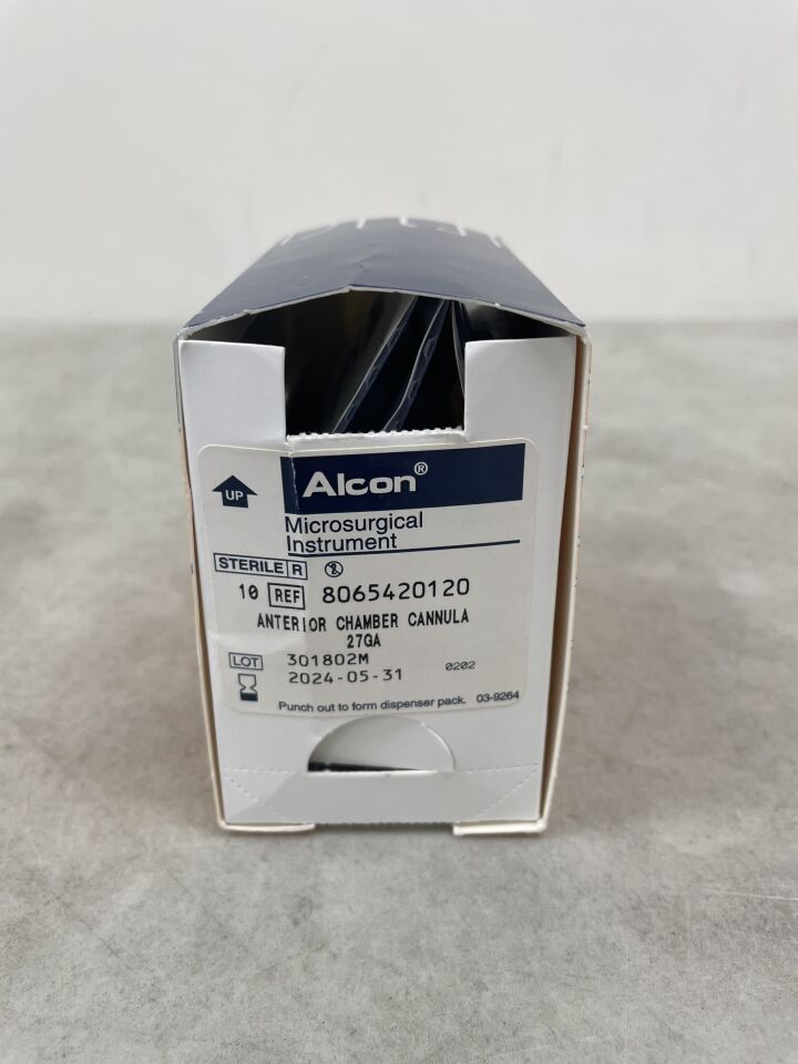 8065420120 - ALCON - Microsurgical Instrument, Anterior Chamber Cannula, 27G, (BX/10) - ( Expiry Date: 2024-05-31 )