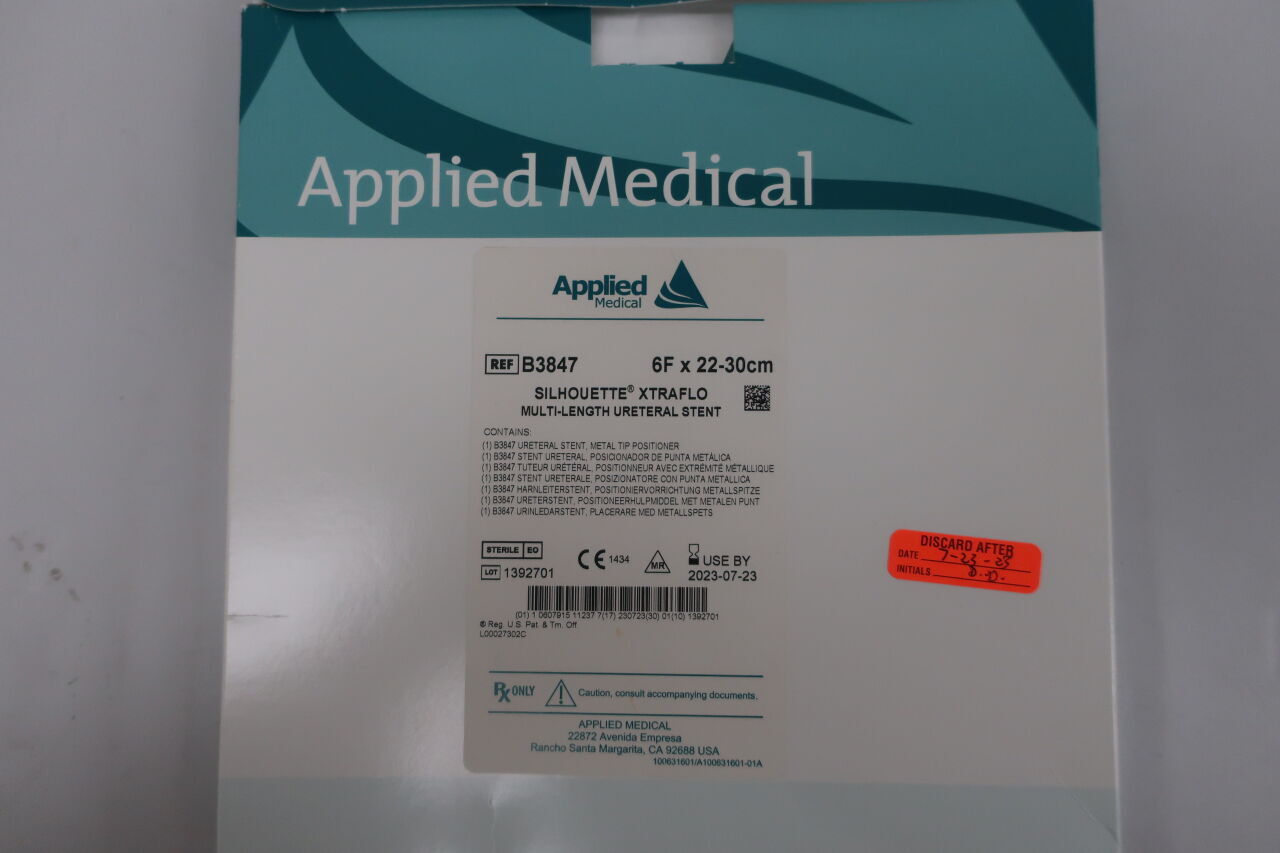 B3847 - APPLIED MEDICAL RESOURCES - Silhouette XtraFlo Ureteral Stent: 6F x 22-30cm, (BX/1) - ( Expiry Date: 2025-10-25 )