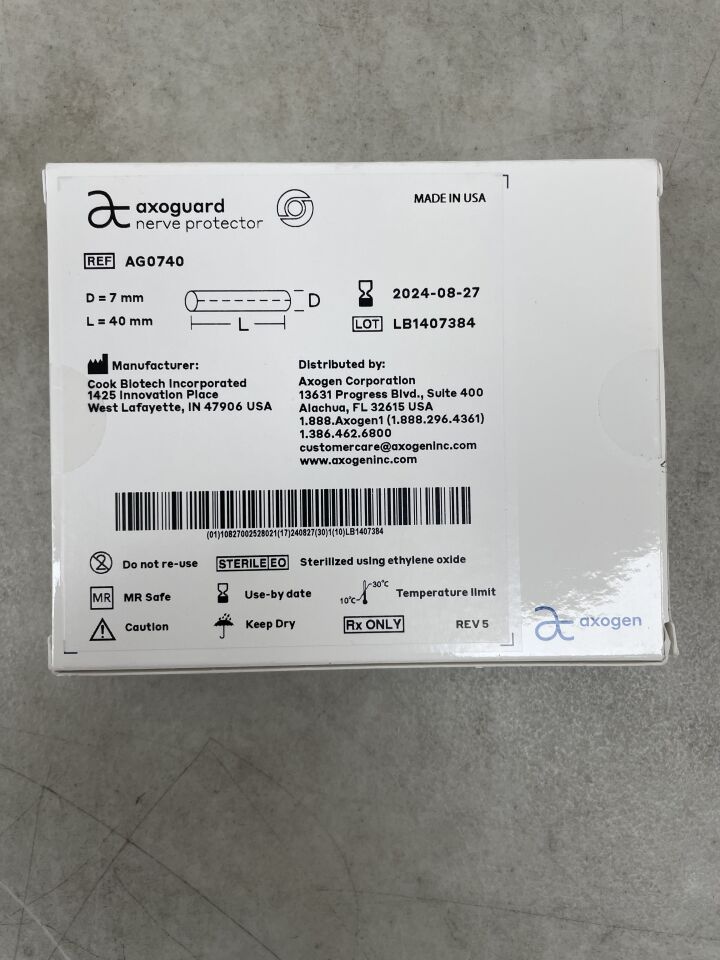 AG0740 - AXOGEN - AxoGuard Nerve Protector 7mm x 40mm, (BX/1) - ( Expiry Date: 2024-12-24 )