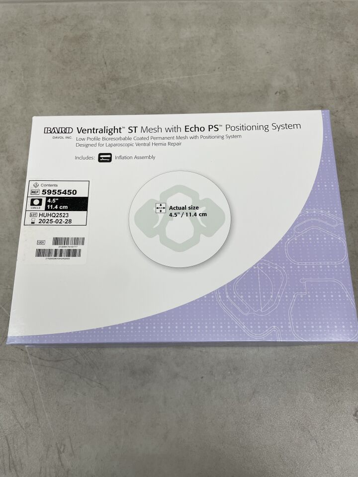 5955450 - BARD - Ventralight ST Mesh with Echo PS: 4.5" Circle, (BX/1) - ( Expiry Date: 2025-02-28 )