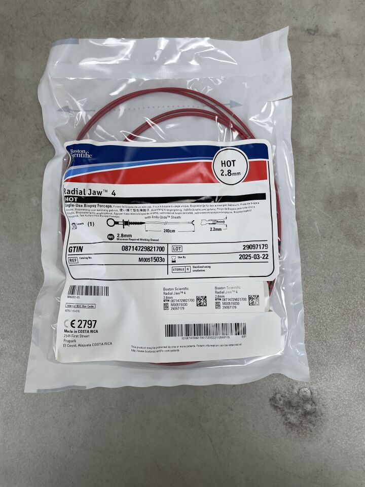 1503 - BOSTON SCIENTIFIC - Radial Jaw 4 Single-Use Biopsy Forceps - HOT - 2.8mm x 240cm, (EA) - ( Expiry Date: 2025-03-22 )