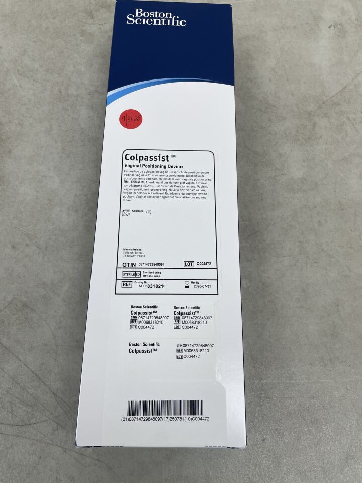 831821 - BOSTON SCIENTIFIC - Colpassist Vaginal Positioning Device, (BX/1) - ( Expiry Date: 2025-07-31 )