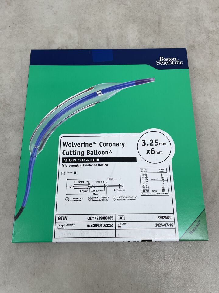 3940106325 - BOSTON SCIENTIFIC - Wolverine Coronary Cutting Balloon MONORAIL Microsurgical Dilatation Device - 3.25mm x 6mm, (BX/1) - ( Expiry Date: 2025-07-16 )