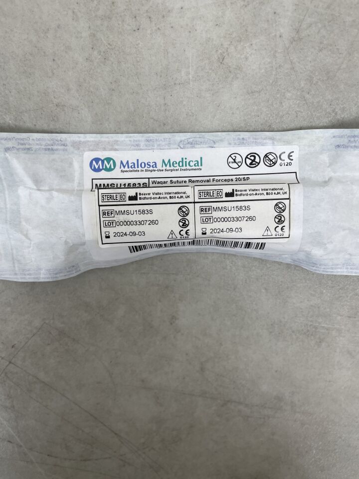 MMSU1583S - MALOSA MEDICAL - Waqar Suture Removal Forceps, (EA) - ( Expiry Date: 2024-09-03 )