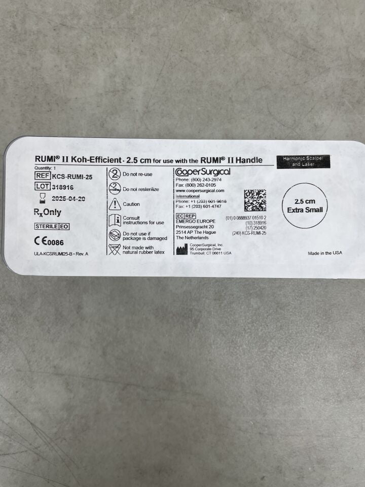KCS-RUMI-25 - COOPER SURGICAL - rumi ii koh-efficient, 2.5cm extra small, (EA) - ( Expiry Date: 2025-04-20 )