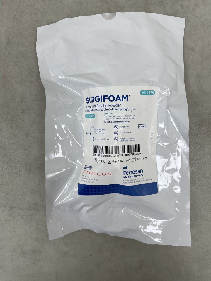 1978 - ETHICON - Surgifoam Absorbable Gelatin Powder, 1g, (EA) - ( Expiry Date: 2024-11-08 )