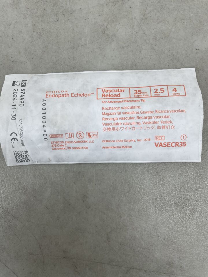 VASECR35 - ETHICON - Echelon Endopath Stapler Reload, For Advanced Placement Tip, (EA) - ( Expiry Date: 2024-11-30 )