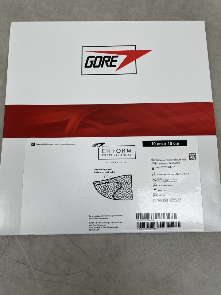 GBWR1016 - GORE - Enform Preperitoneal Biomaterial 10cm x 16cm, (BX/1) - ( Expiry Date: 2025-01-10 )